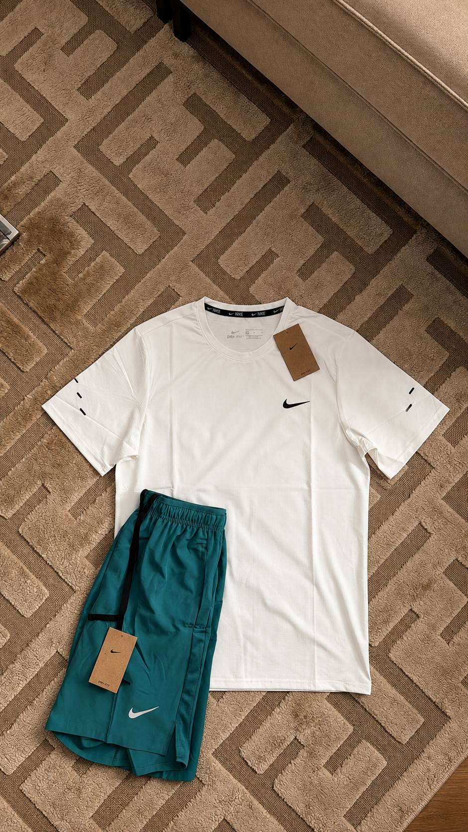 Nike Dri-FIT Set – Wit/Turquoise